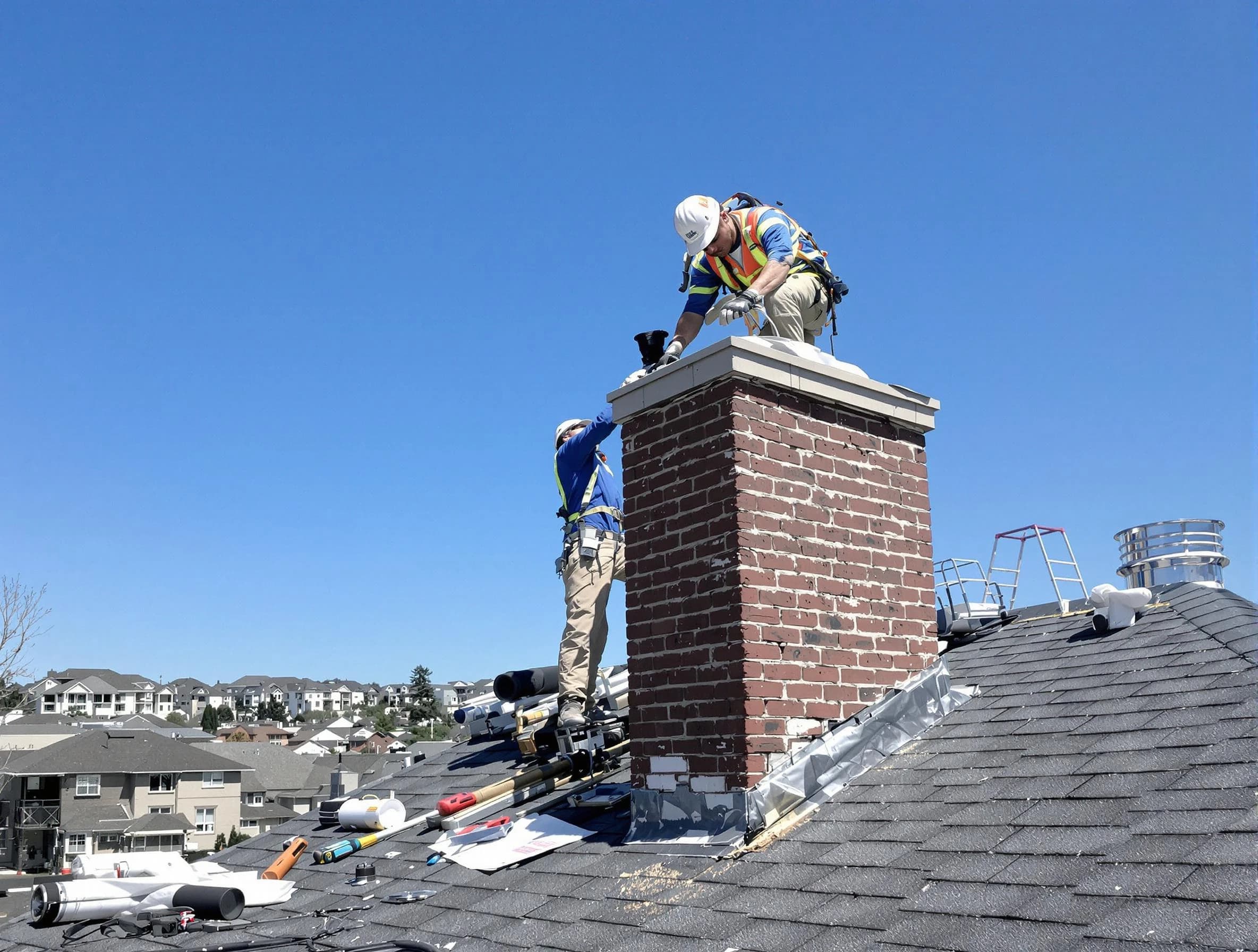 Wyndham Chimney Sweep repairing a chimney crown in Wyndham, VA