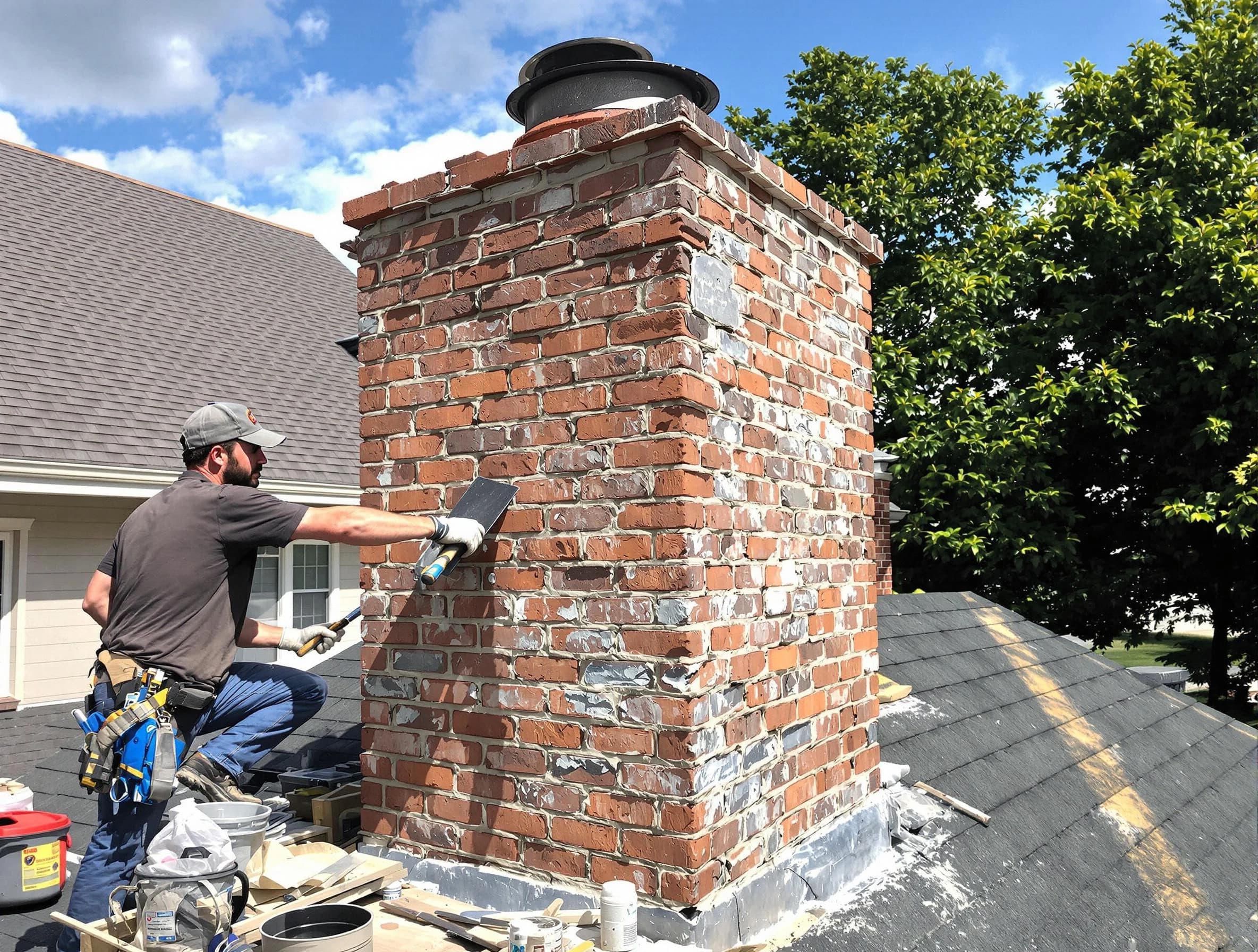 Completed chimney rebuild by Wyndham Chimney Sweep in Wyndham, VA