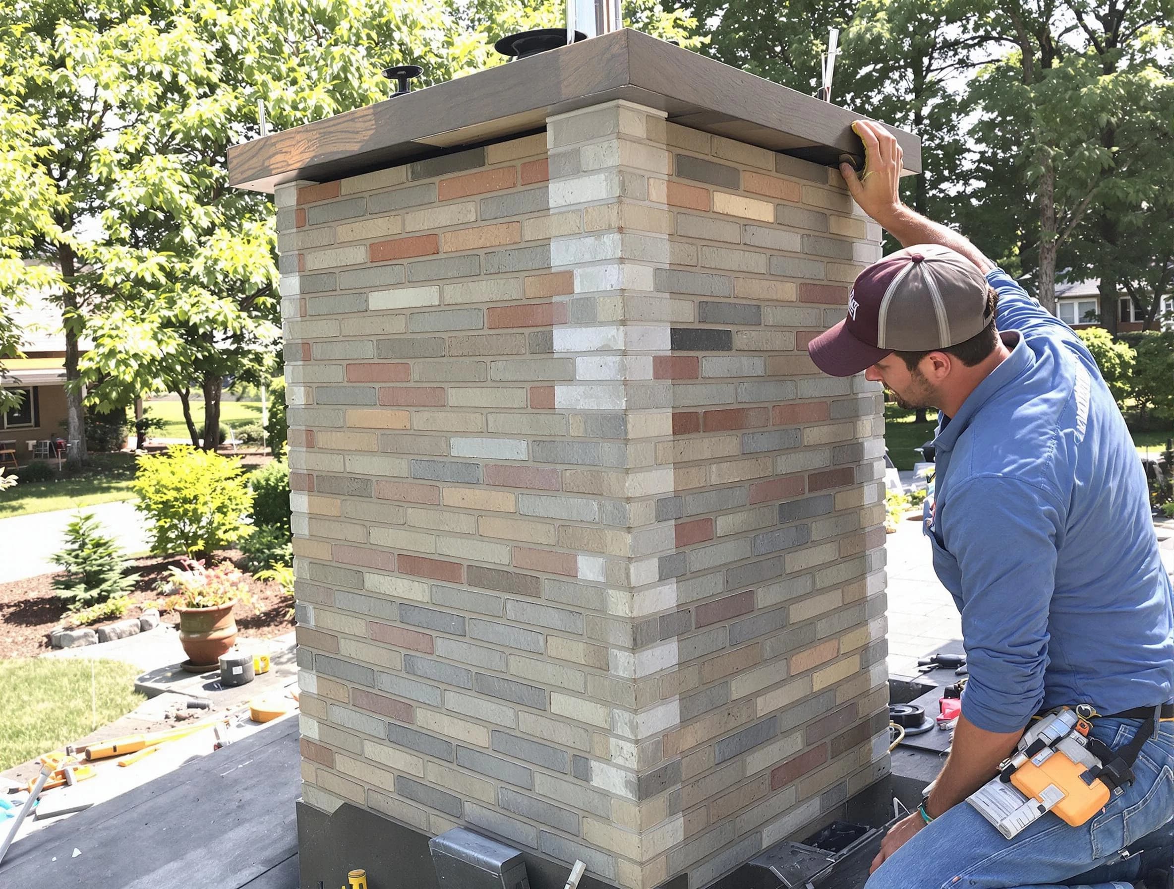 Wyndham Chimney Sweep completing a modern chimney remodel in Wyndham, VA