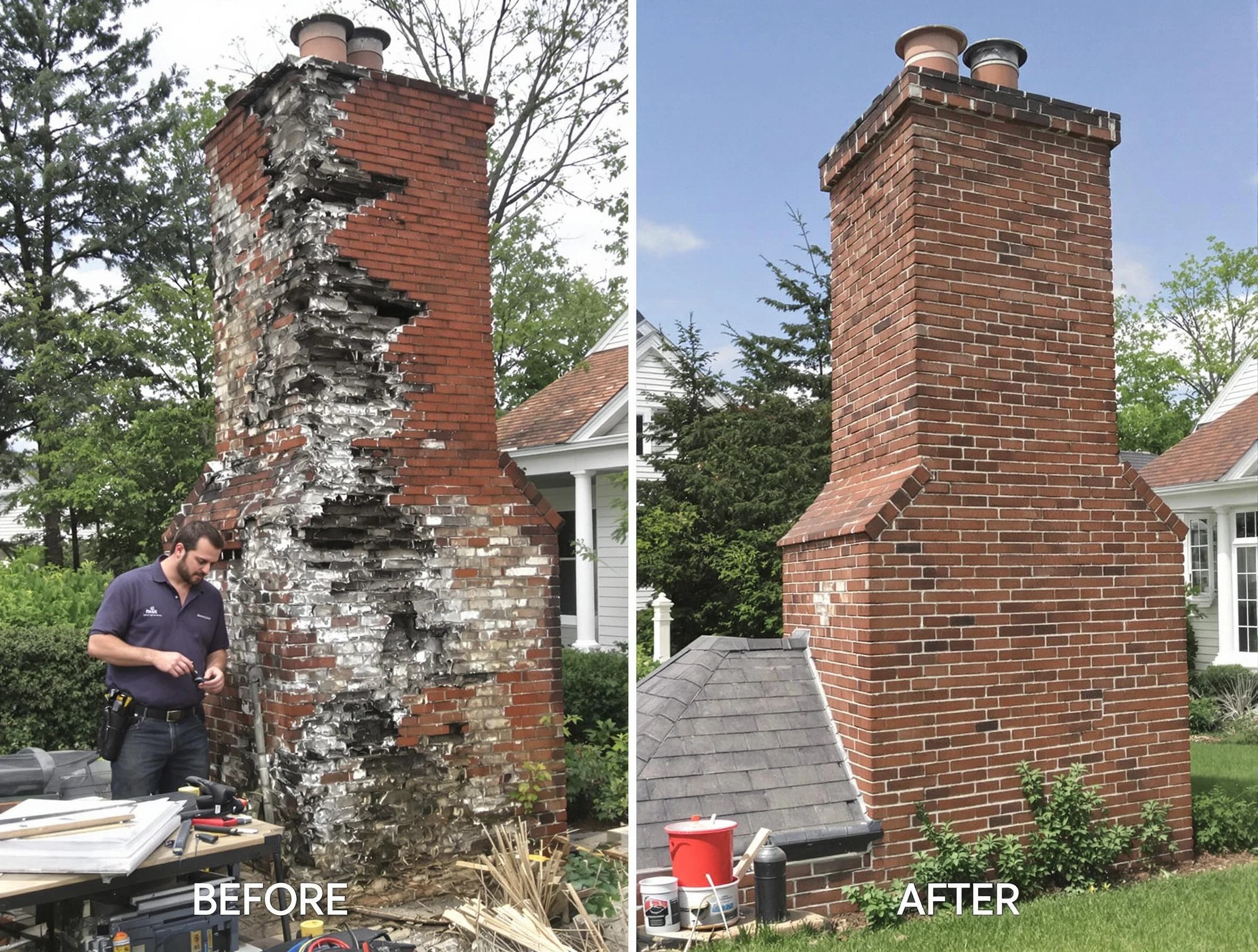 Wyndham Chimney Sweep performing a full chimney restoration in Wyndham, VA