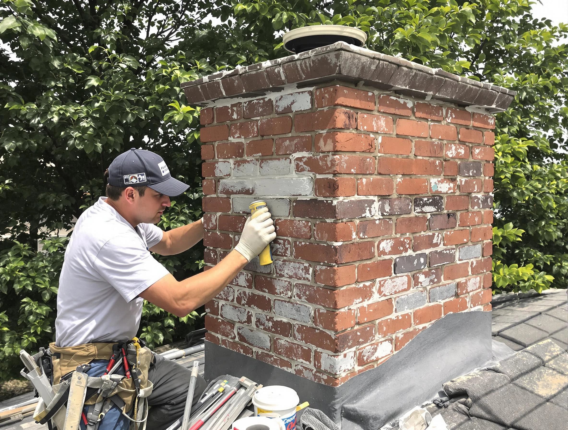 Wyndham Chimney Sweep restoring an aging chimney in Wyndham, VA