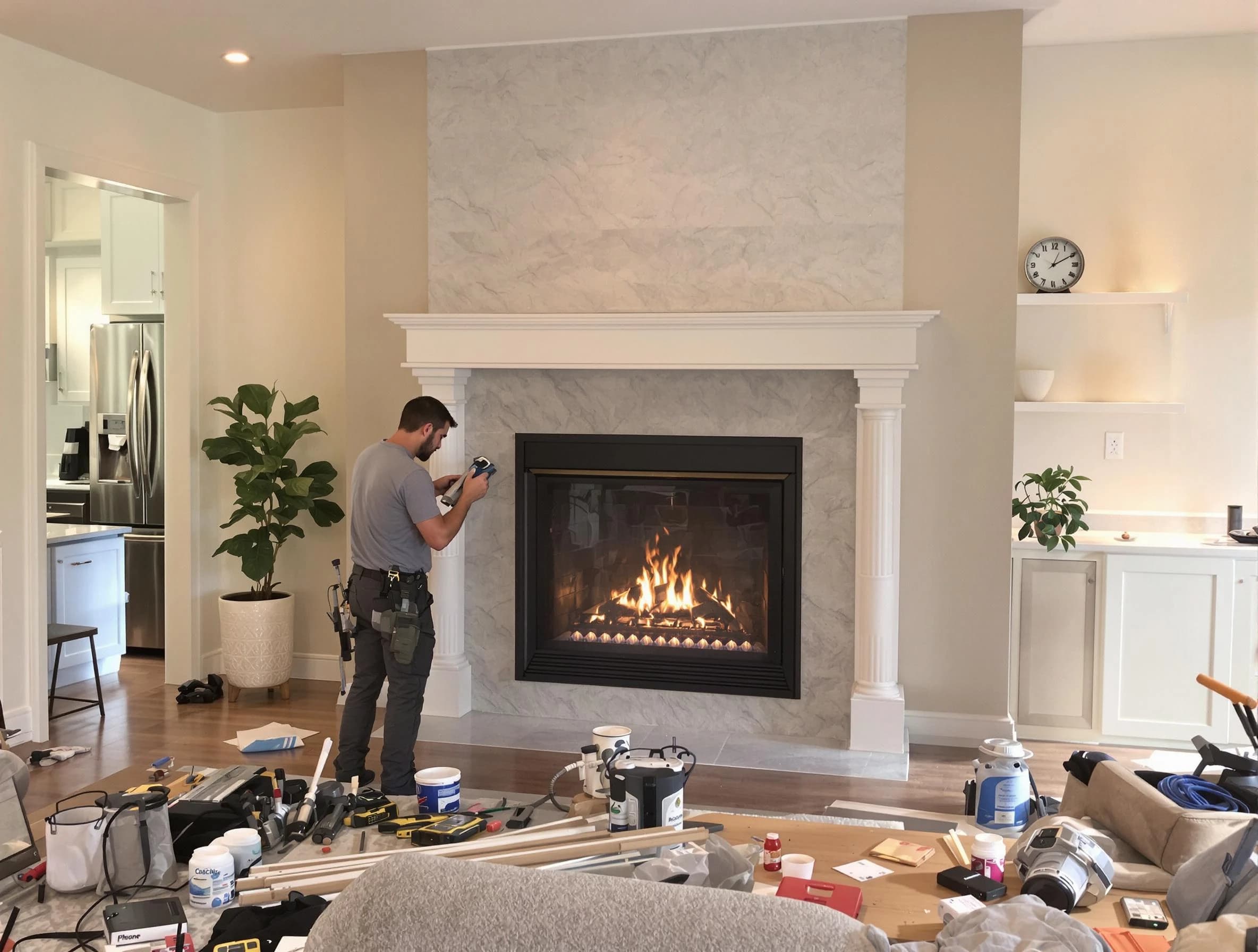 Newly installed fireplace by Wyndham Chimney Sweep in Wyndham, VA