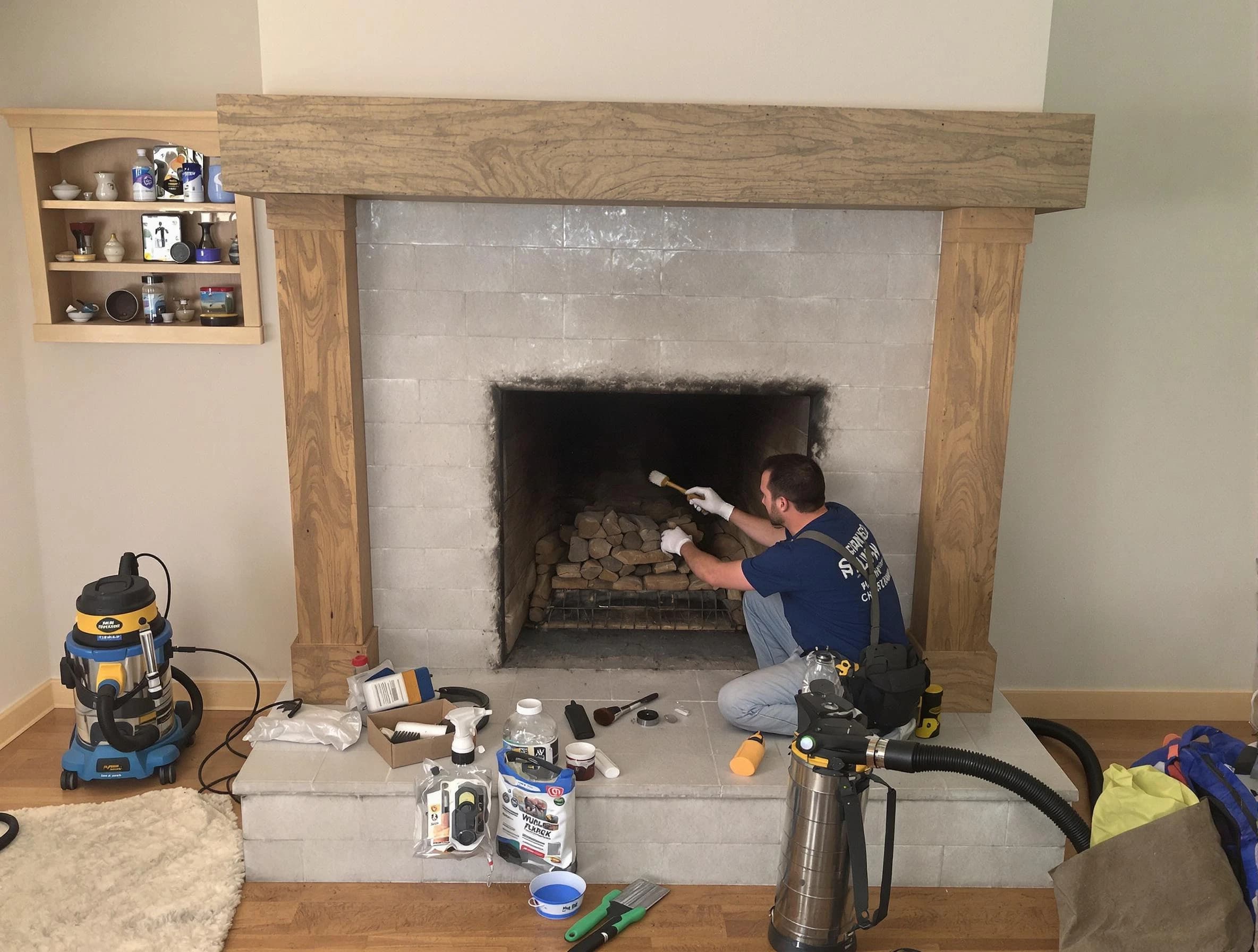 Detailed creosote removal process by Wyndham Chimney Sweep in Wyndham, VA