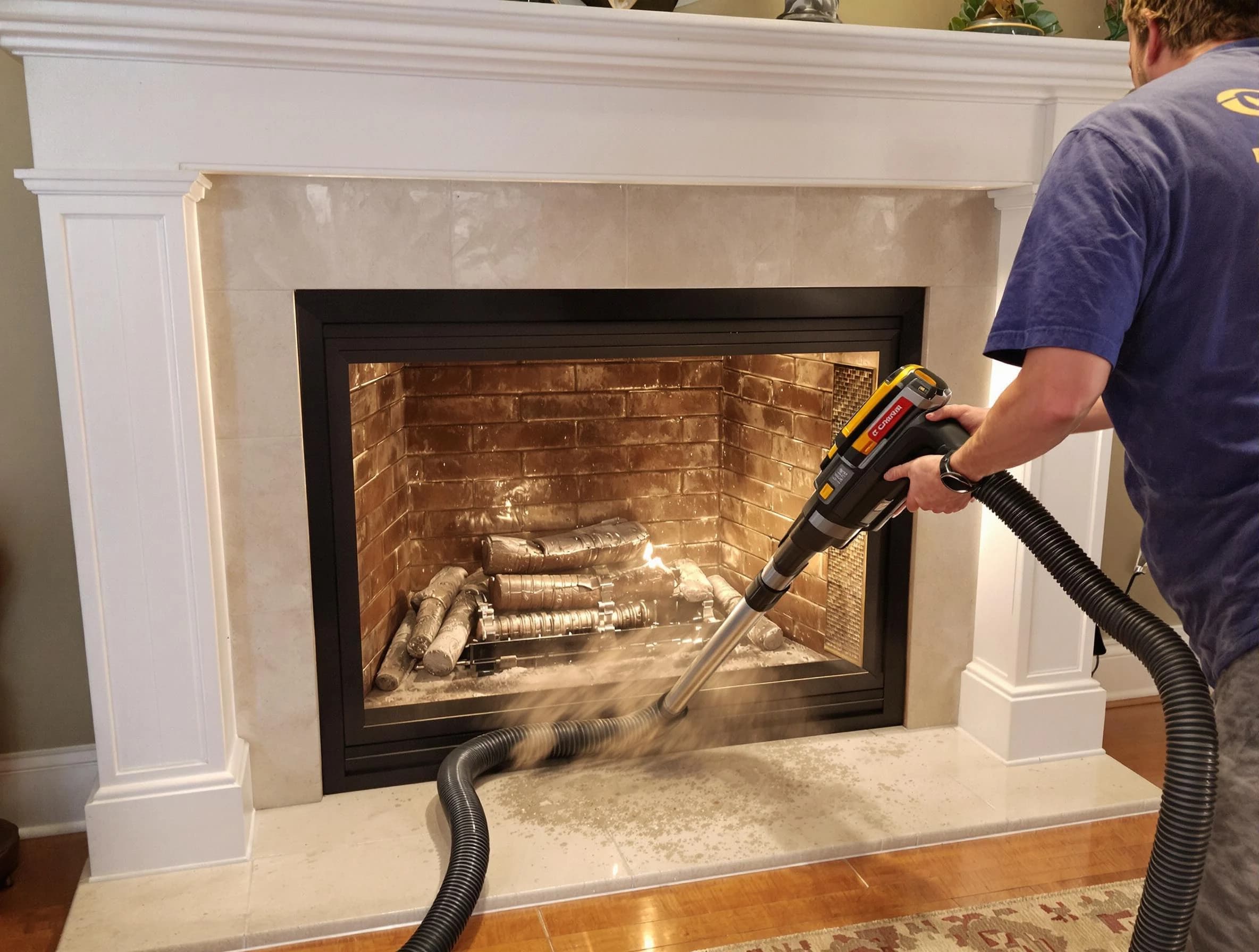 Fireplace cleaning performed by Wyndham Chimney Sweep in Wyndham, VA