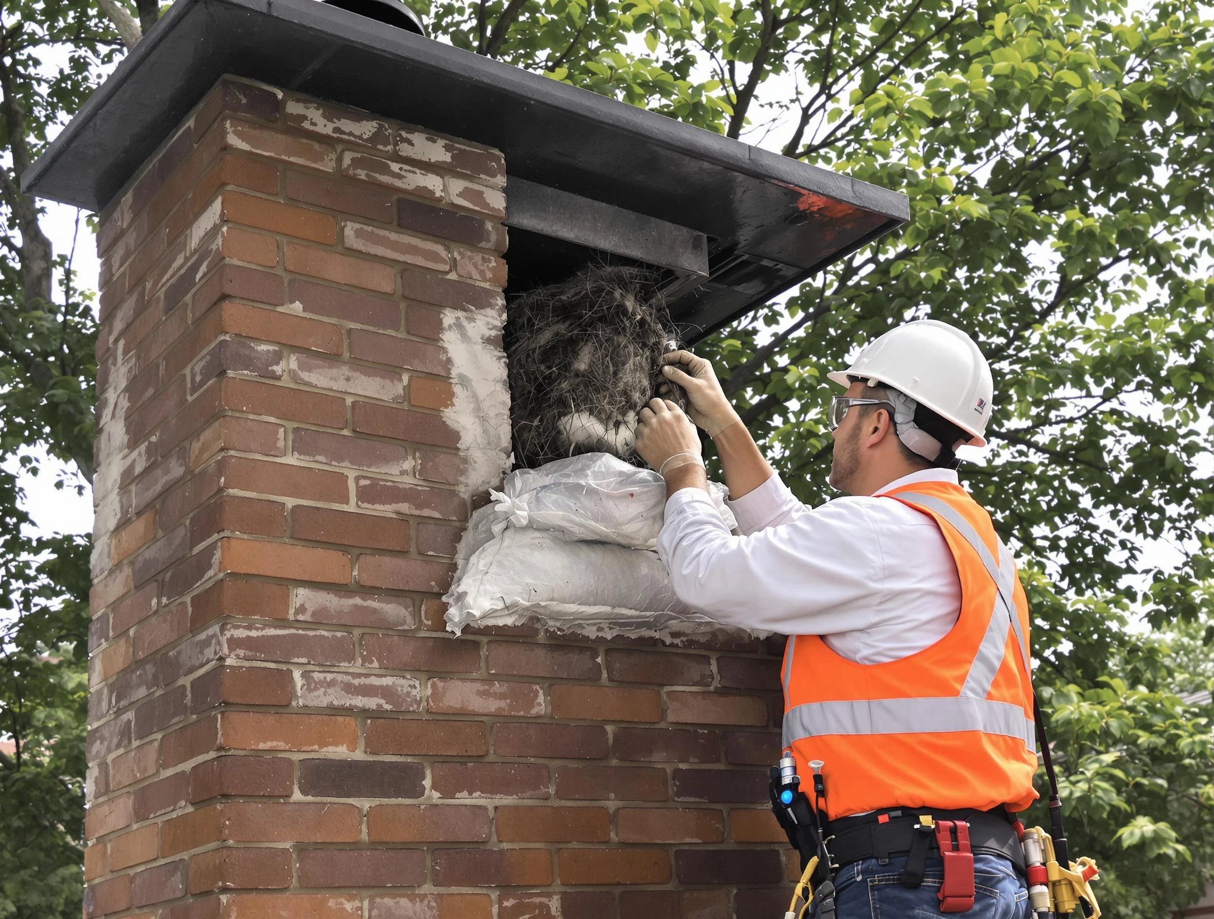 Humane removal of debris and animals by Wyndham Chimney Sweep in Wyndham, VA