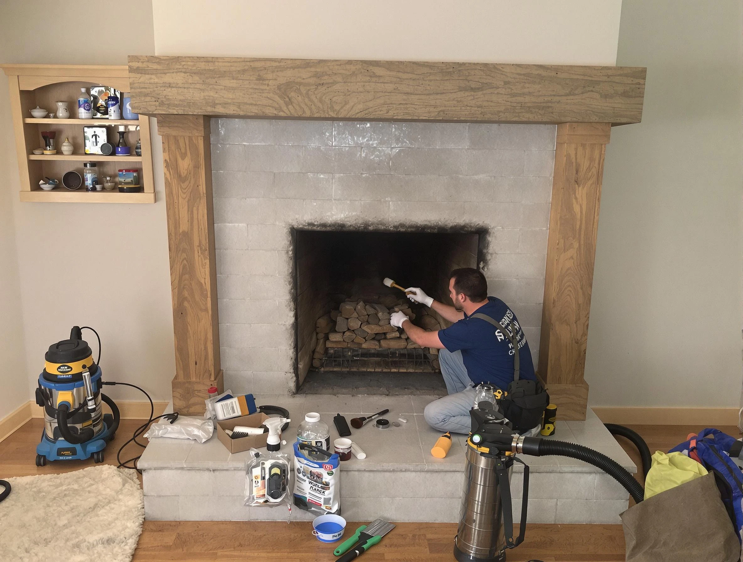 Detailed creosote removal process by Wyndham Chimney Sweep in Wyndham, VA