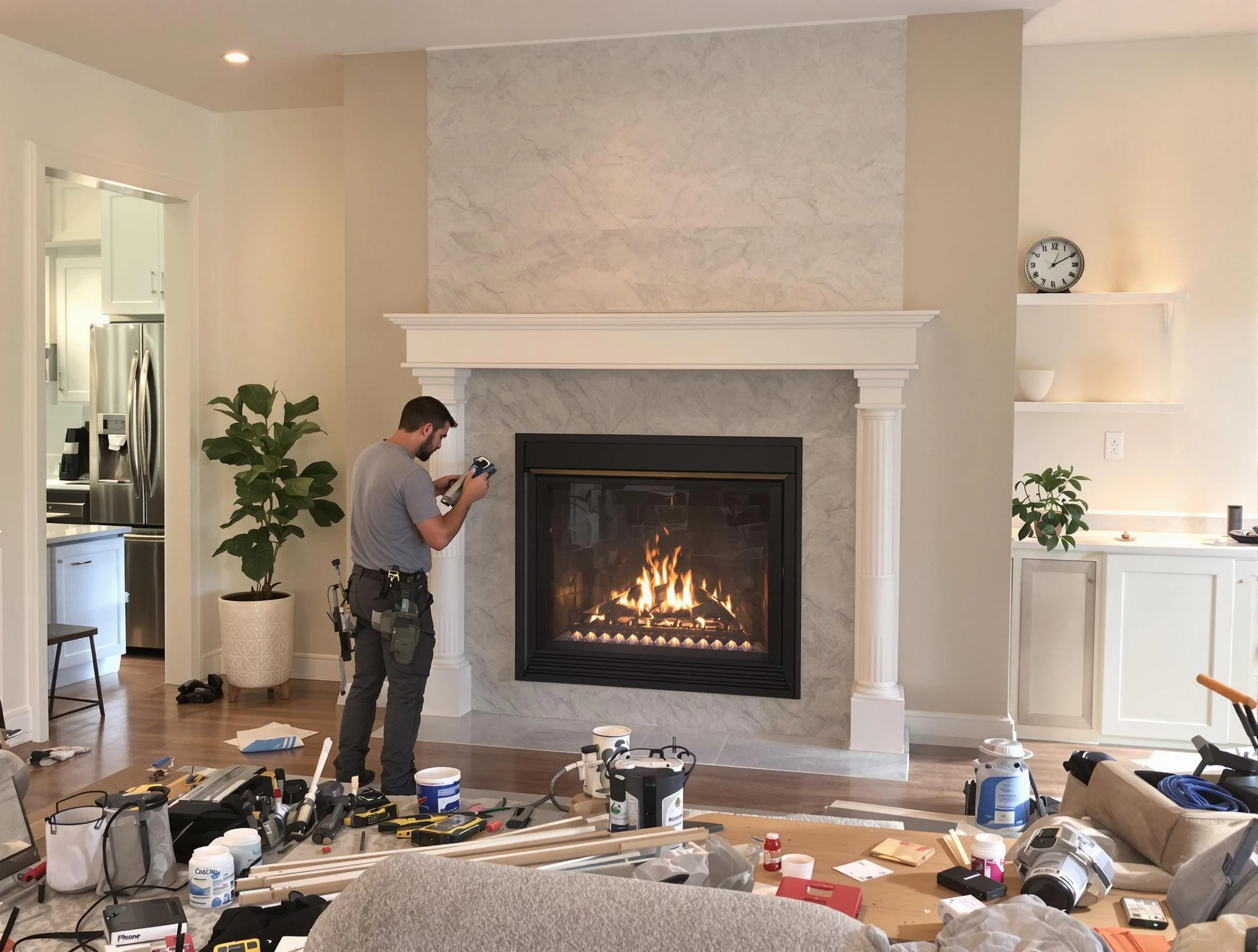 Newly installed fireplace by Wyndham Chimney Sweep in Wyndham, VA