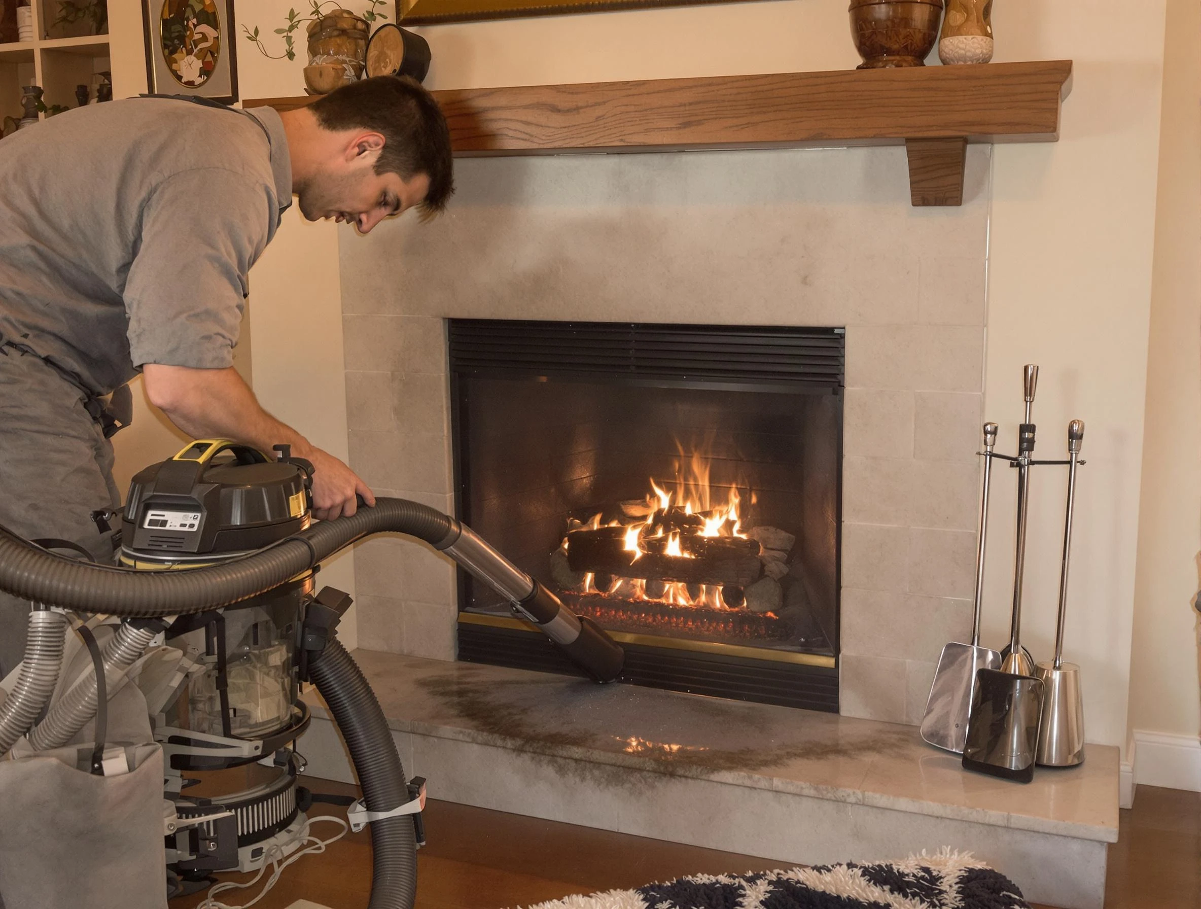Routine fireplace upkeep by Wyndham Chimney Sweep in Wyndham, VA
