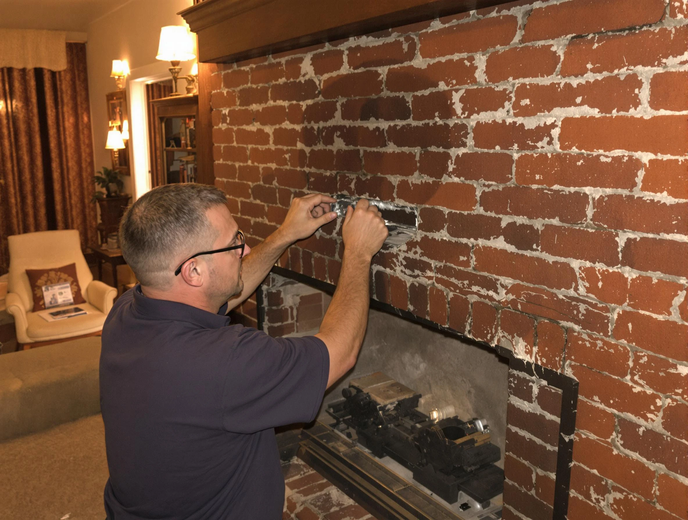 Wyndham Chimney Sweep expert fixing a fireplace in Wyndham, VA